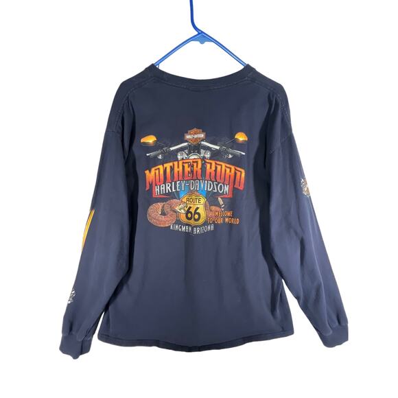 Harley Davidson Mother Road Kingman, Arizona Route 66 Black L/S  T-Shirt Size XL - Picture 2 of 10